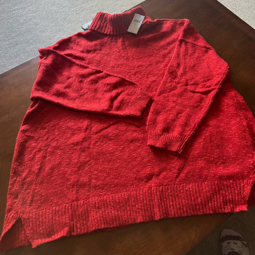 J Jill Cozy Red Women's Turtleneck Sweater.  New With Tag. XL